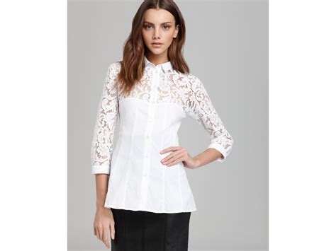 burberry white lace blouse|Burberry plaid shirt women's.